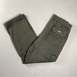 Dickies Cargo Pants Mens 28 Regular Olive Green Workwear Utility Stretch Skater